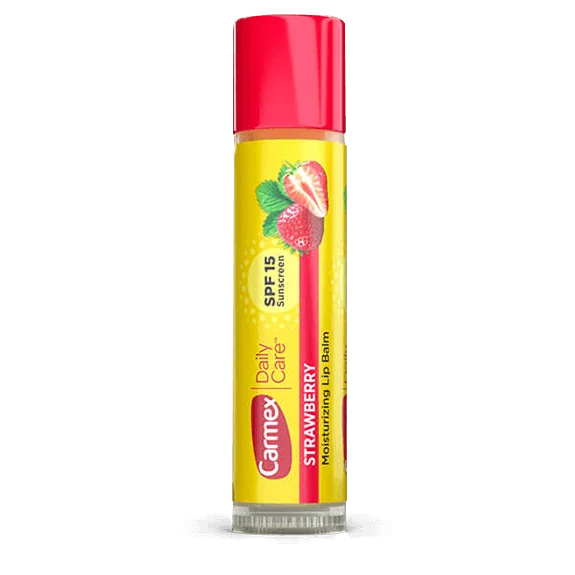 Carmex Strawberry Lip Balm Увлажняющий бальзам для губ со вкусом клубники, стик без блистера, 4,25 грамм