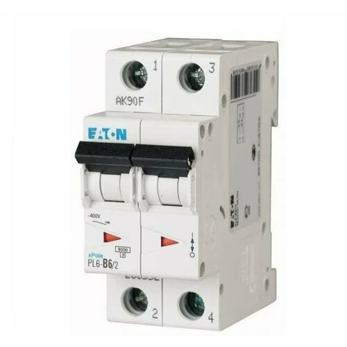 Выключатель автоматический 63А кривая отключения С 2 полюса отключающая способность 6 кА PL6-C63/2