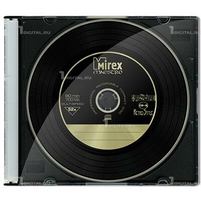 Диск Mirex CD-R80 Slim Case (1 шт.) дизайн 'Maestro' 700Mb 52х (UL120120A8S)