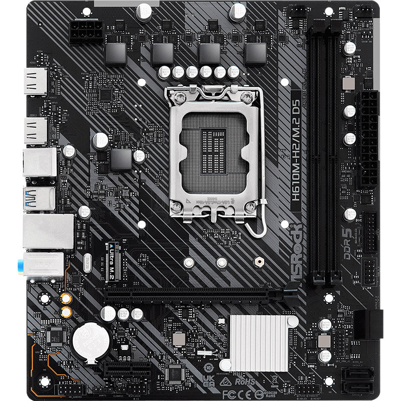 Материнская плата ASROCK H610M-H2/M.2 D5, LGA 1700, Intel H610, mATX, Ret