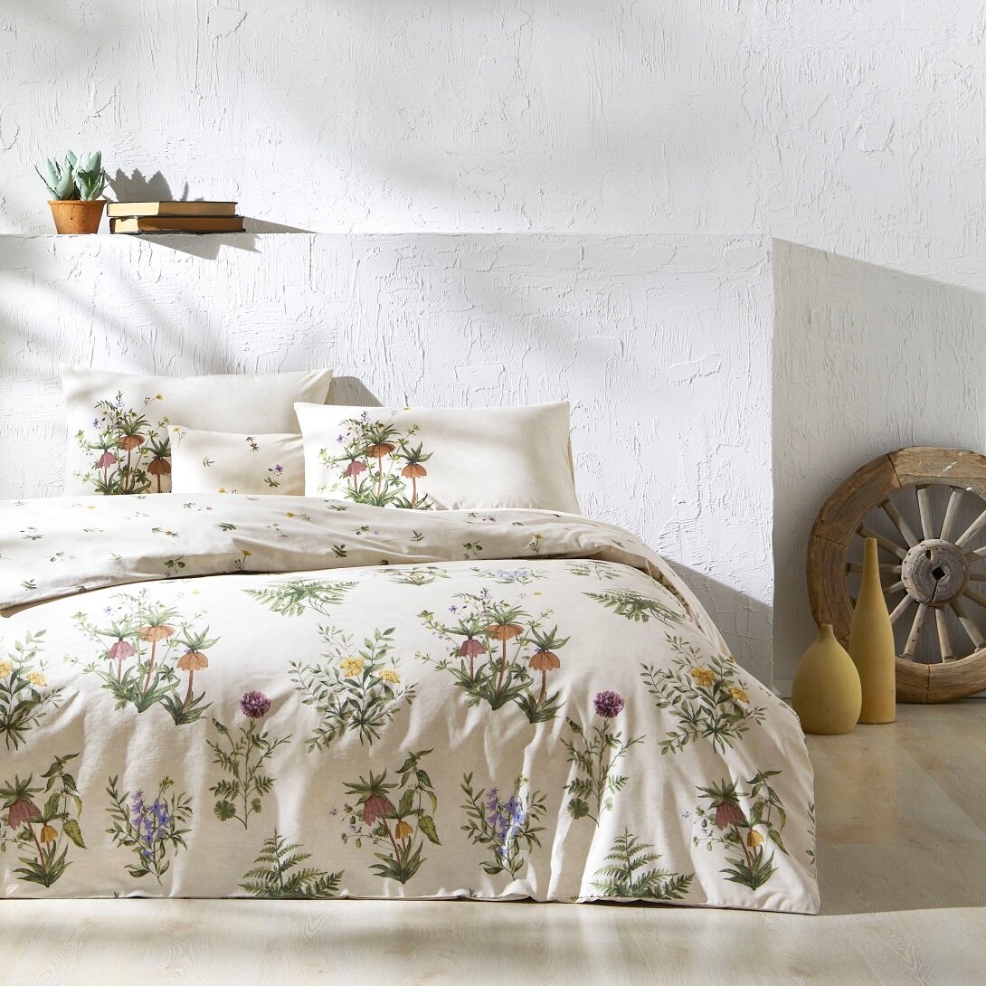 фото Постельное белье ЭКО хлопок GAIA зеленый евро, TAC-Турция.