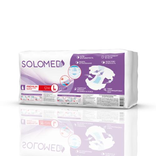Solomed Premium, подгузники для взрослых (размер L), 10 шт.