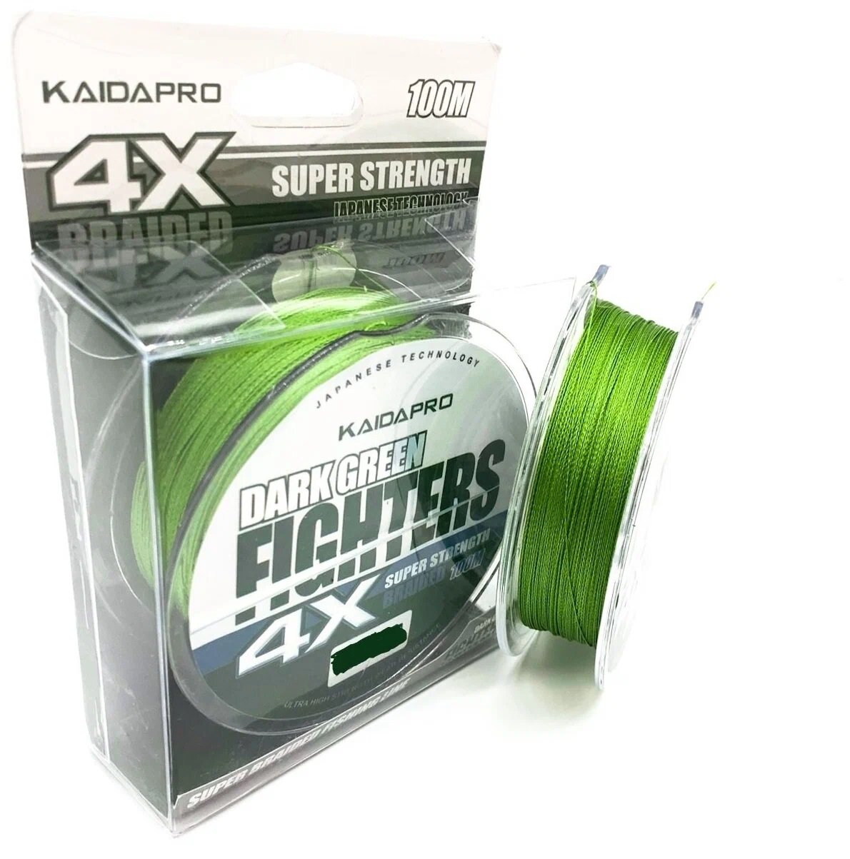 Плетенка KAIDA PRO FIGHTERS Dark Green 4x100м 0.14мм 14.64кг