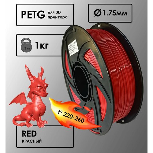 PETG Цвет Красный Пластик для 3D-принтера