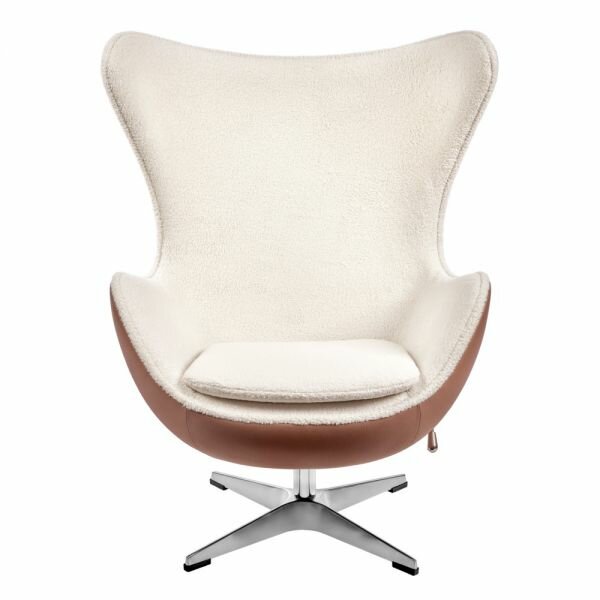 Кресло экокожа белый иск. мех BRADEX HOME EGG STYLE CHAIR 7293785698835 коричневый