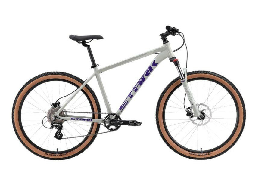 Велосипед Stark'24 Hunter 27.3 HD серый/фиолетовый 16"