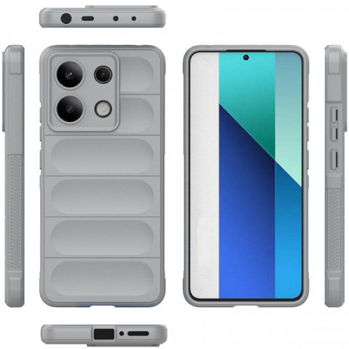 Flex Silicone Противоударный чехол для Xiaomi Redmi Note 13 4G с защитой камеры и микрофиброй — фото 1