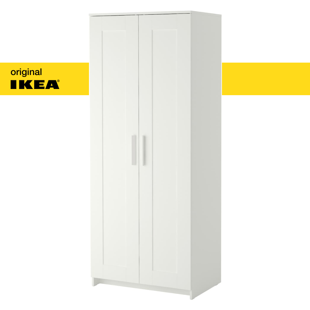 фото Шкаф икеа IKEA Brimnes Бримнэс, 2-х створчатый, 78х190х50, белый (оригинал)