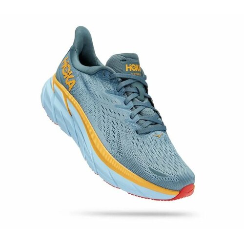 Кроссовки HOKA Clifton 8, полнота B, размер 37, серый, желтый