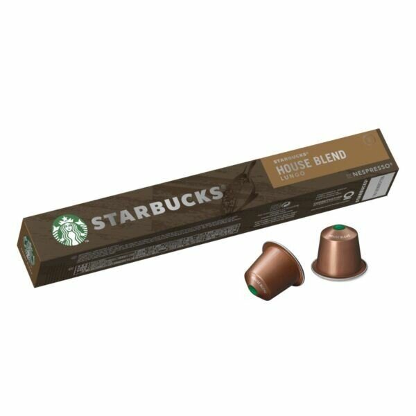 Кофе в капсулах Starbucks Nespresso Capsules House Blend, Старбакс в капсулах для кофемашины Неспрессо, эспрессо, 10 штук - фотография № 1