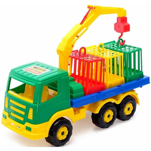 Автомобиль для перевозки зверей Престиж, игрушечная машинка для детей, пластиковая игрушка для песочницы и дома, цвет микс машины полесье контейнеровоз муромец