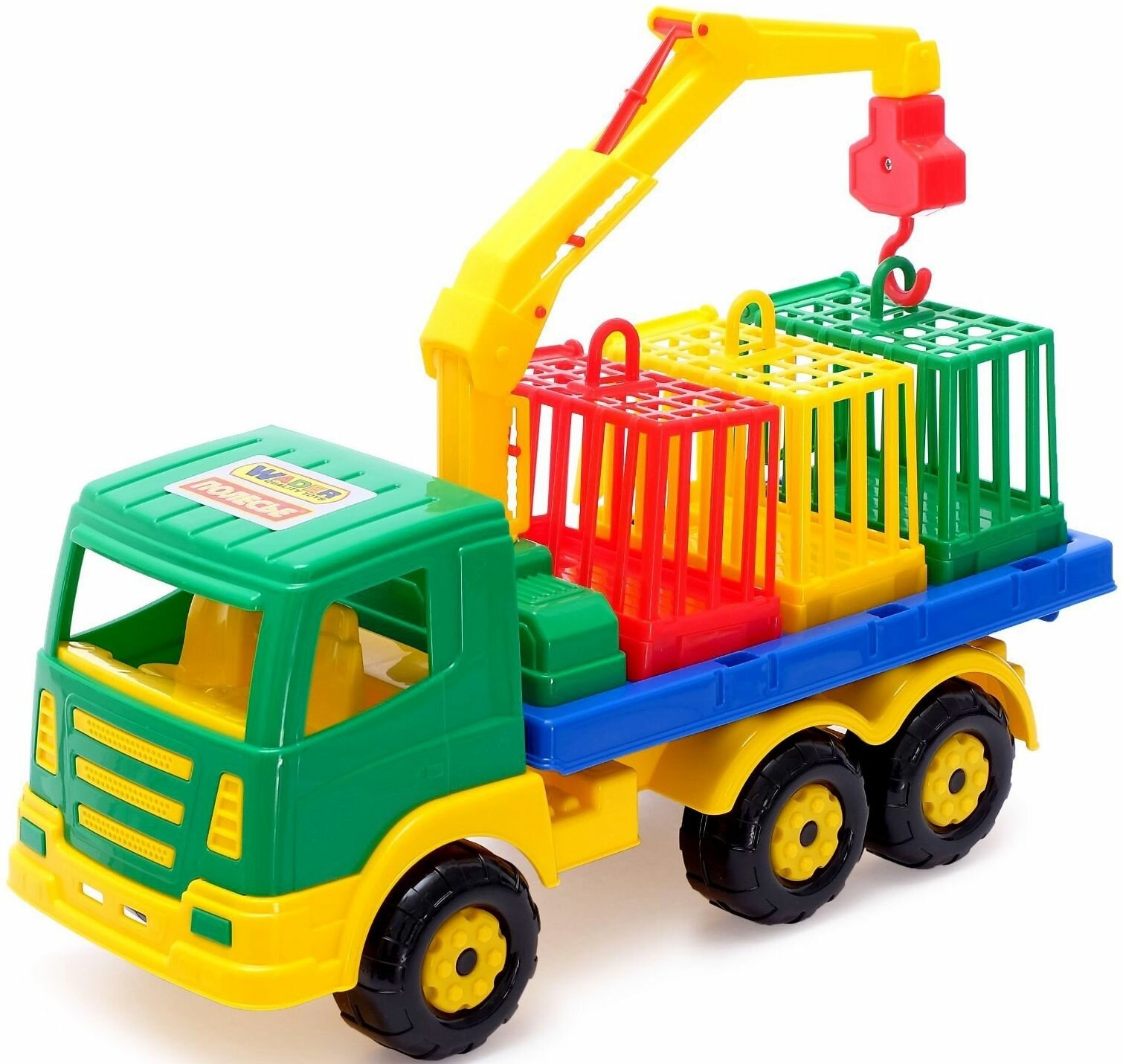 Автомобиль для перевозки зверей "Престиж", игрушечная машинка для детей, пластиковая игрушка для песочницы и дома, цвет микс