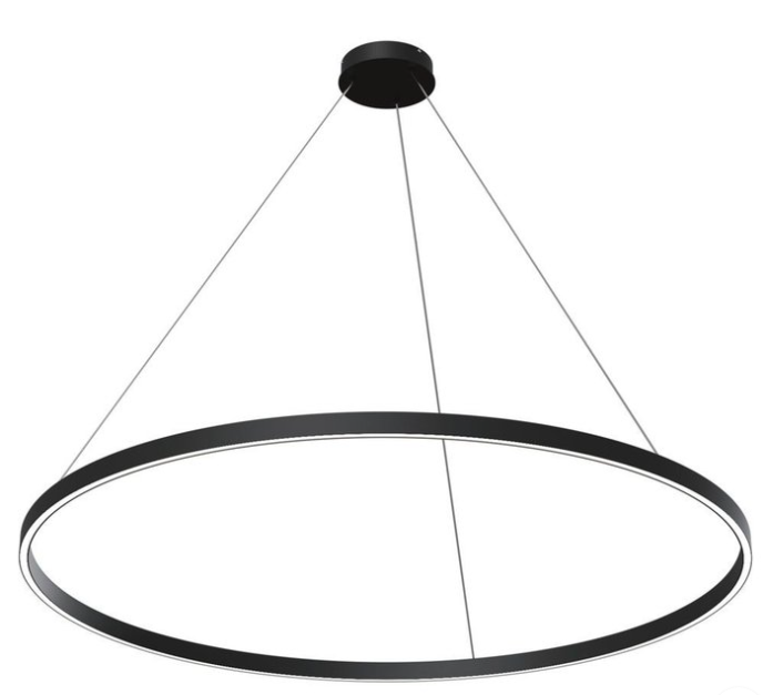 фото Подвесной светодиодный светильник с пультом управления круглый 7562/600 BK черный 68W D600 (ПДУ радио 2.4G)