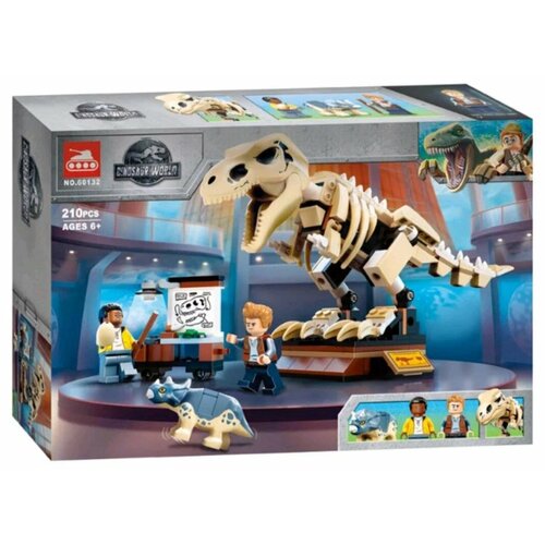 конструктор lego jurassic world 76940 скелет тираннозавра на выставке Конструктор 60132 Скелет тираннозавра на выставке/Парк Юрского периода, 210 детали