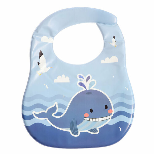 Нагрудник для кормления Любимый малыш Китёнок непромокаемый цвет синий 458₽