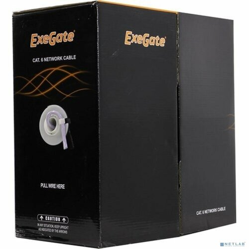 EXEGATE Кабель Exegate EX281813RUS Кабель Exegate UTP4-C6-CU-S23-IN-PVC-GY-305 UTP 4 пары кат.6 медь, 23AWG, бухта 305м, серый PVC Серый кабель telecom ultra light utp 4 пары кат 5е бухта 305м омедненный tus 44040e