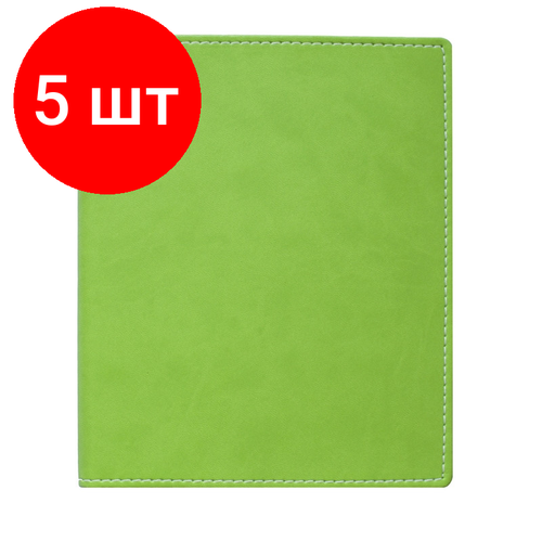 Комплект 5 штук, Бизнес-тетрадь Attache Клэр А4 96л, клетка, кожзам, салатовая бизнес тетрадь attache клэр а4 96л клетка кожзам салатовая