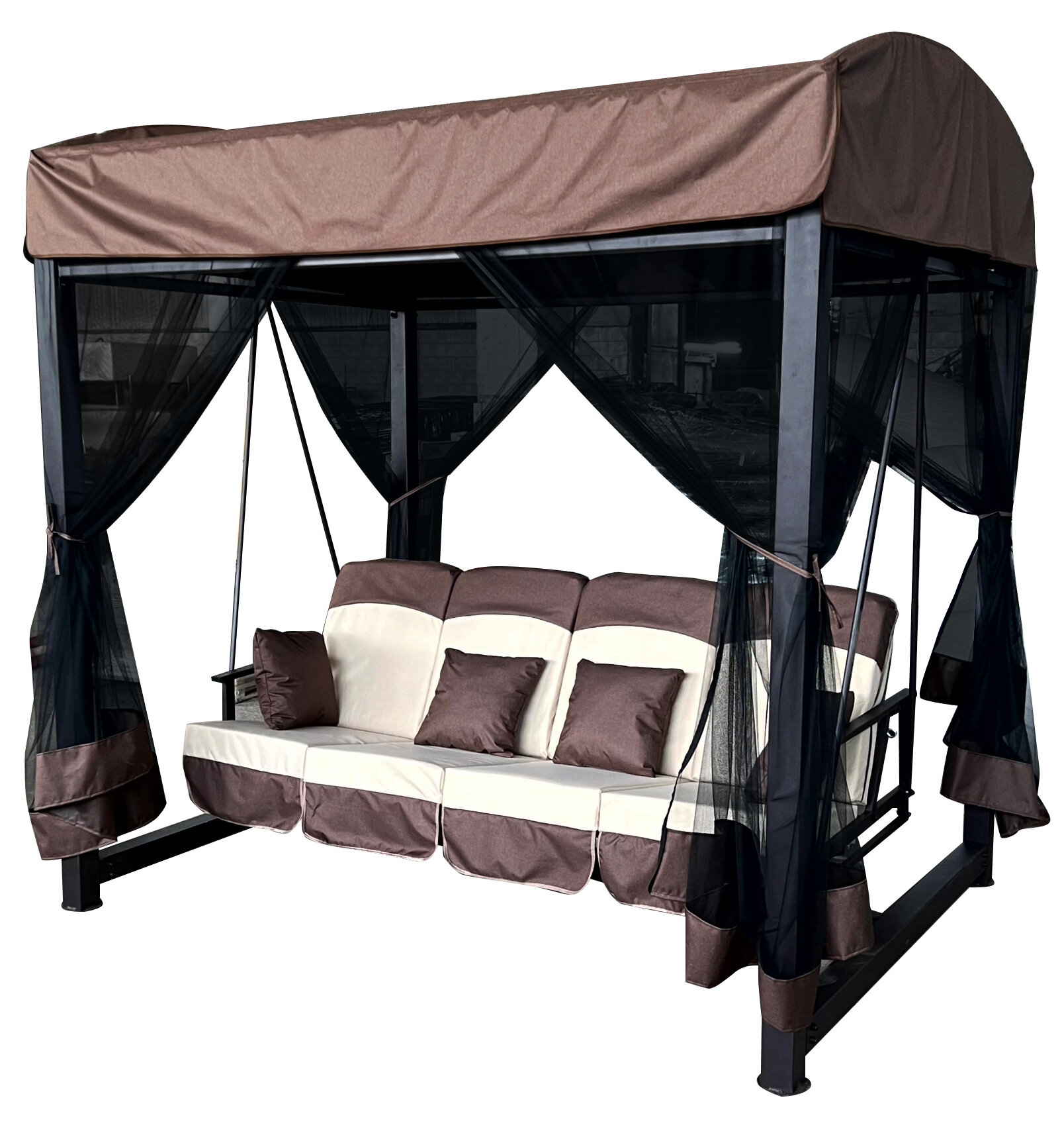 фото Качели садовые Аскания четырехместные 236Х176Х242