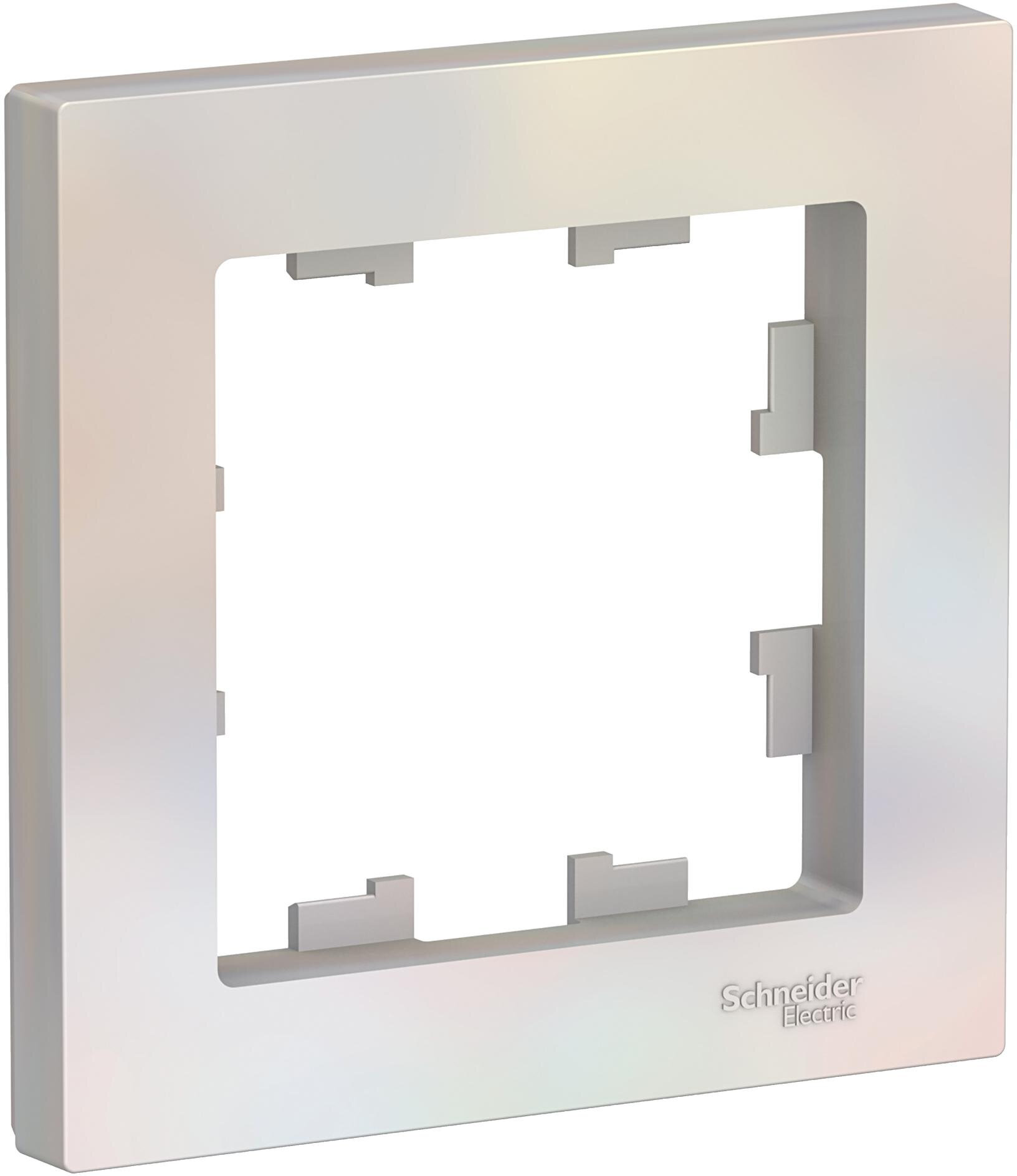 Рамка IP20 Schneider Schneider Atlas Design одноместная (Жемчуг) в комплекте 10 шт.