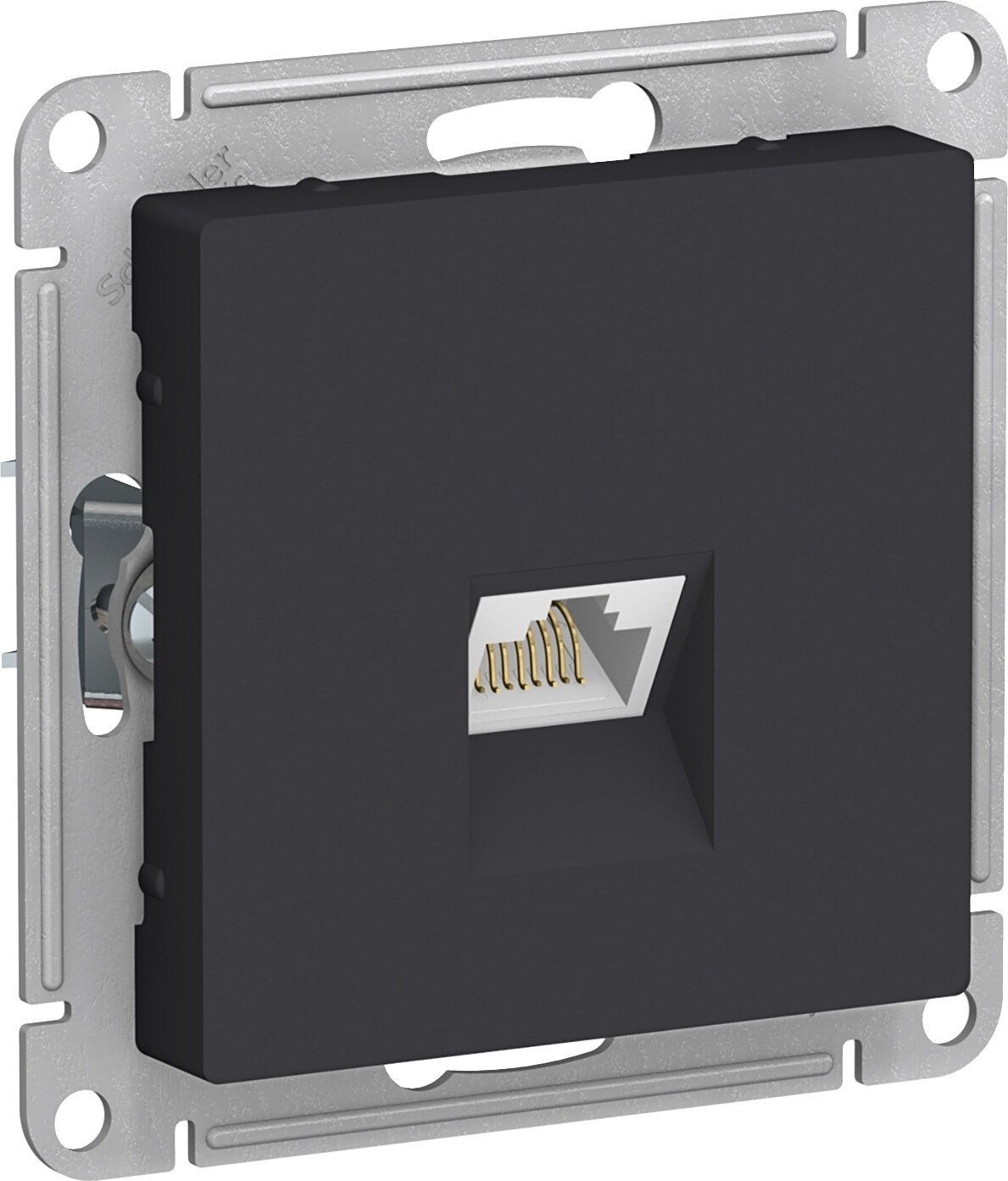Розетка информационная категория 5e Schneider Atlas Design (Карбон)