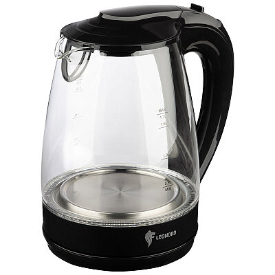 фото Чайник электрический Leonord LE-1514 (1,7 л) стекло, пластик, черный