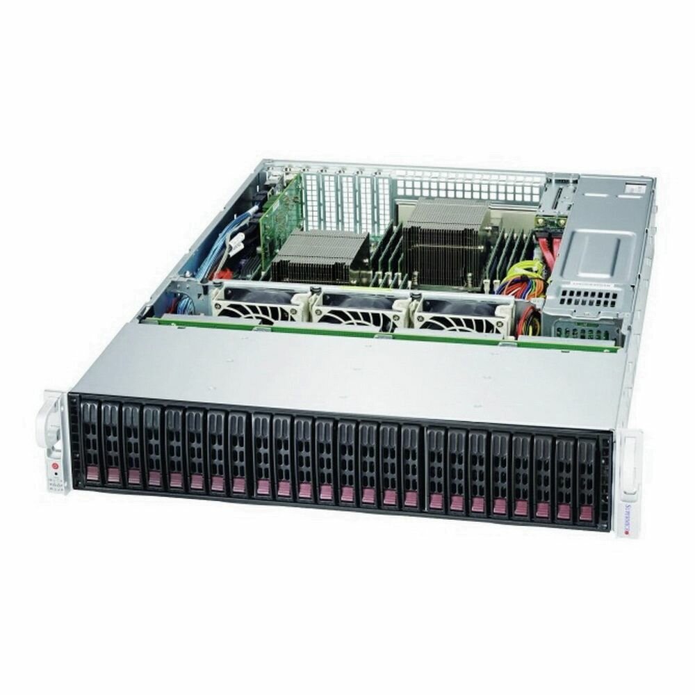 SuperMicro Корпус SuperMicro CSE-216BE2C-R920LPB 2U, 24x 2,5" HS SAS/SATA (Dual SAS3 Expander - SFF 8643), 2x920W (80PLUS platinum). CSE-216BE2C-R920LPB