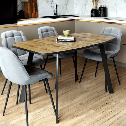 Стол обеденный Lersoco, раздвижной, дуб вотан, 110(145) х 70 х 75 см