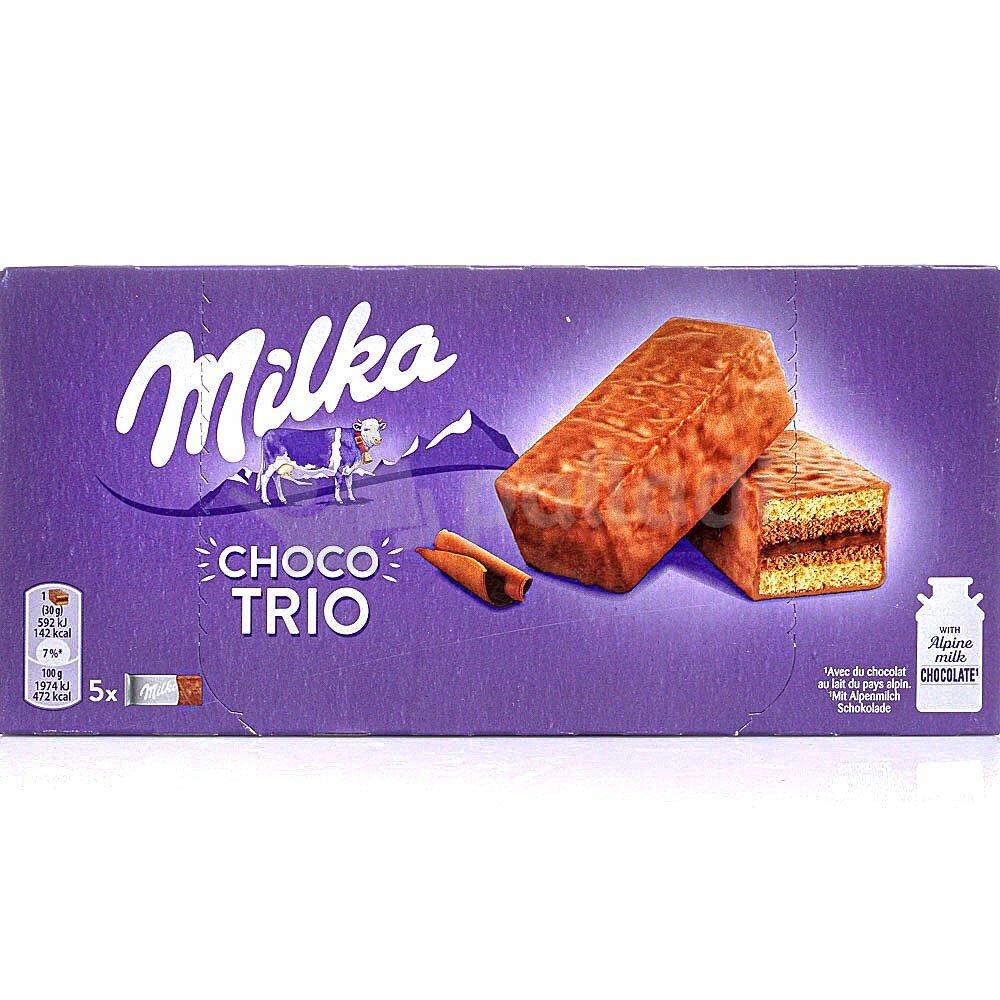 Бисквитное пирожное Милка Шоколадное Трио / Milka Choco Trio 150 гр. (Германия)