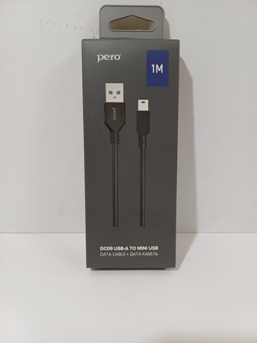 Дата-кабель PERO DC-09 mini-USB, 1m, Black - фото №6