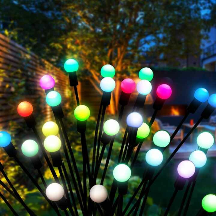 Светильник садовый на солнечной батарее 2шт. уличный фонарь Светлячок гирлянда цветной