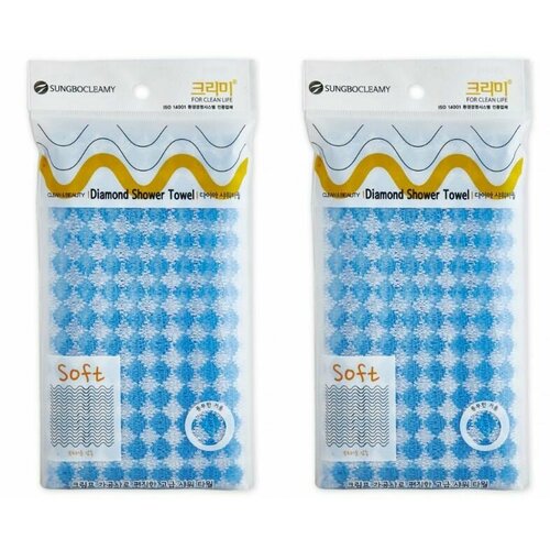 Shower Towel Мочалка для тела С плетением Сетка Diamond, 28х100 см, 2 шт