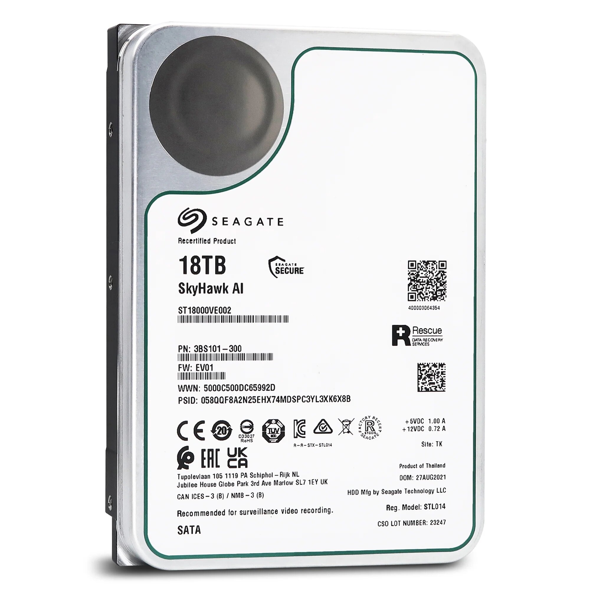 Жесткий диск SEAGATE SkyHawkAI , 18ТБ, HDD, SATA III, 3.5" - фото №15