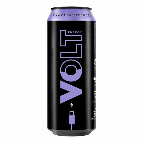 Энергетический напиток Volt Energy Голубика-гранат газированный 450 мл