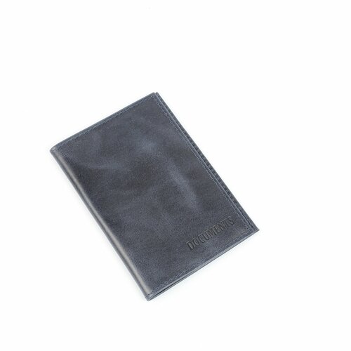 обложка для паспорта кроко п402 265 карман для карточек 5 шт клапан натуральная кожа цвет серый Обложка для автодокументов , синий