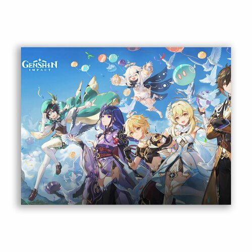 Постер, плакат на бумаге / Genshin Impact - Размер 30 x 40 см