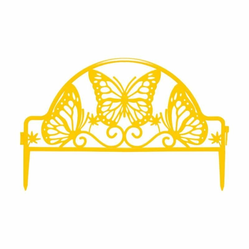 фото Забор декоративный садовый "Бабочка" 48,5х31 см для создания клумб и оформления дорожек