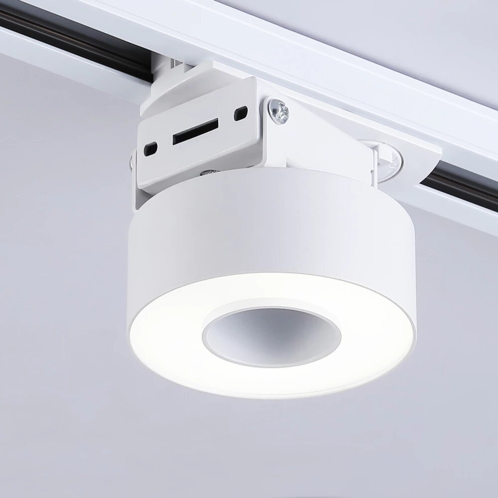 Трековый однофазный светодиодный светильник GL6861 WH белый LED 10W 4200K D75*80