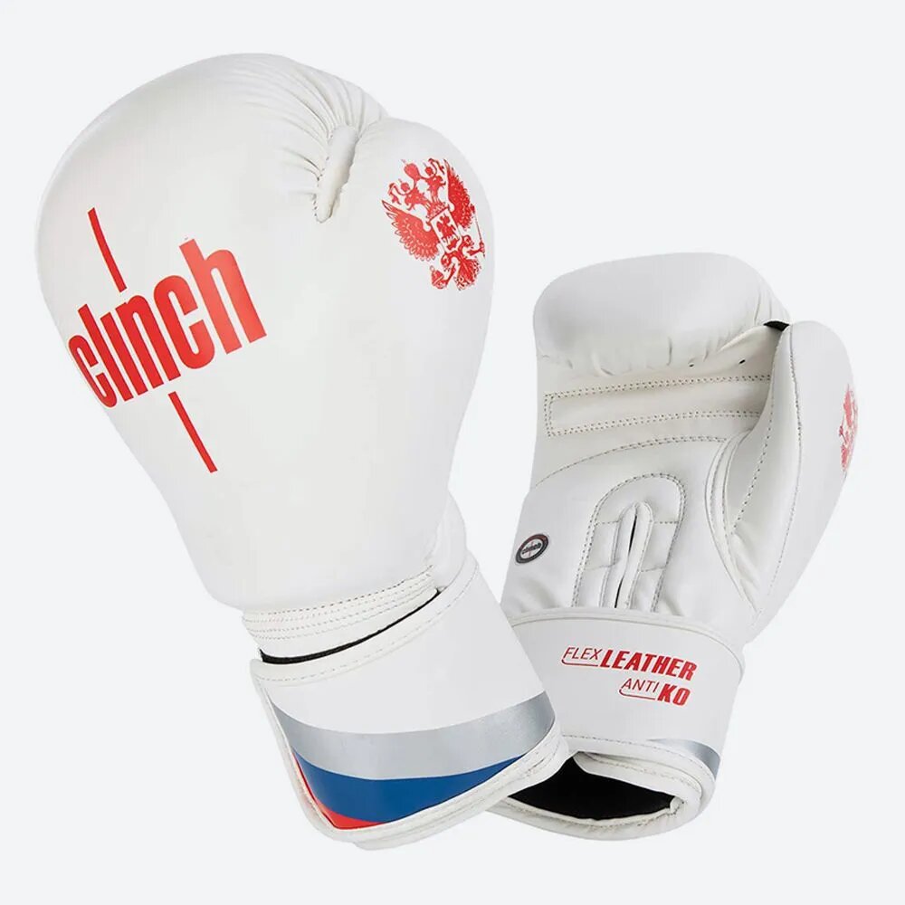 Перчатки боксерские Clinch Olimp бело-красные (вес 12 унций, )
