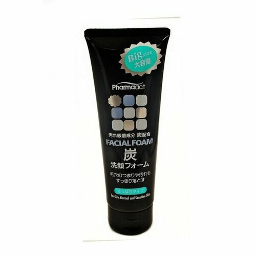 Pharmaact Пенка для умывания лица с древесным углем Facial Foam Charcoal,160 г