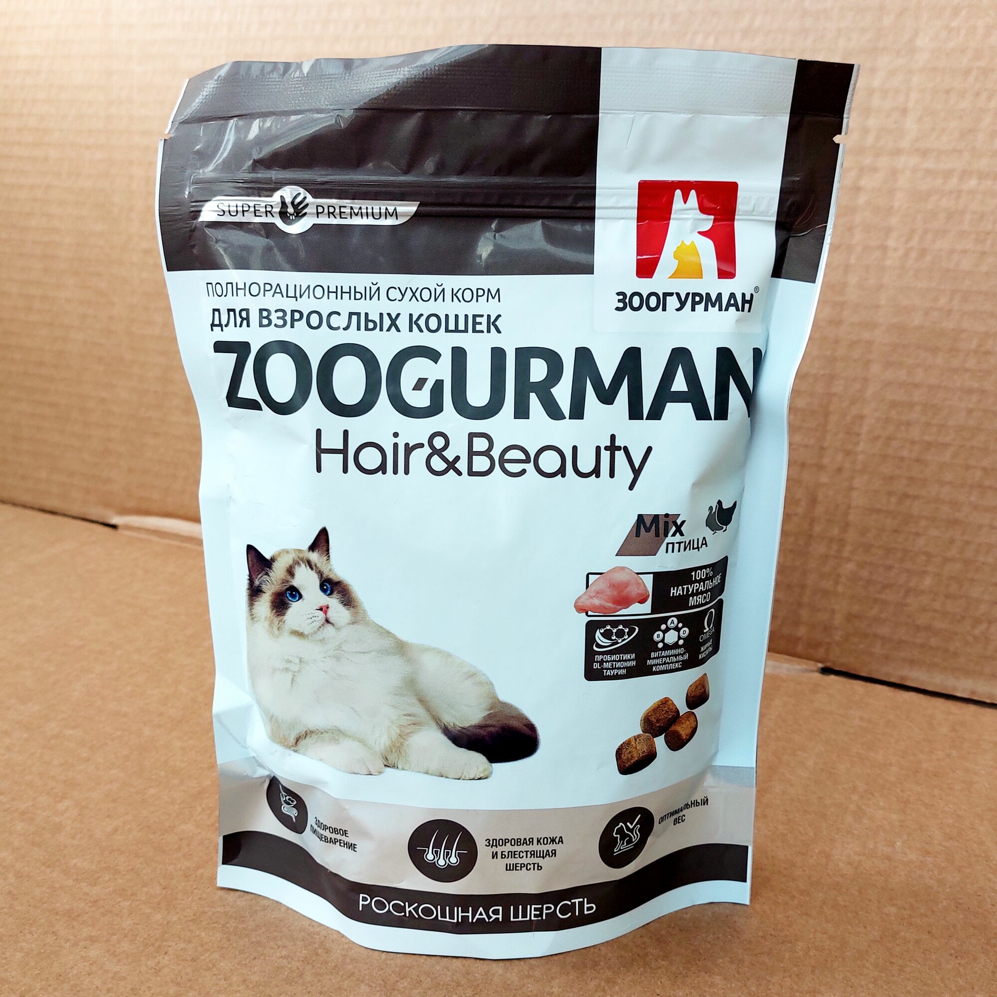 Сухой корм для кошек Zoogurman Hair & Beauty  птица