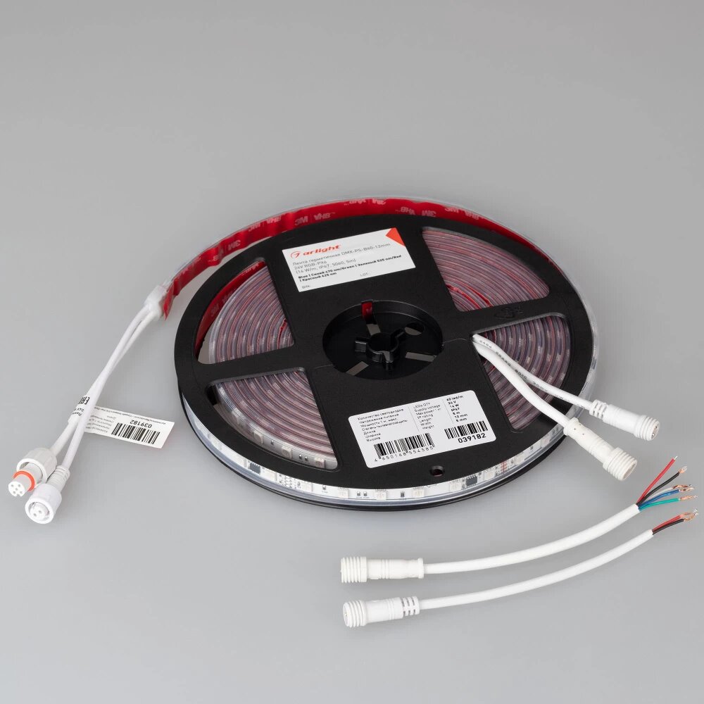 Лента герметичная DMX-PS-B60-12mm 24V RGB-PX6 (14 W/m, IP67, 5060, 5m) (Arlight, -) 039182