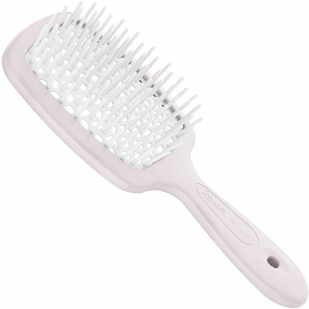 Щетка для волос Janeke с закругленными зубчиками Superbrush (нежно-розовый с белым)