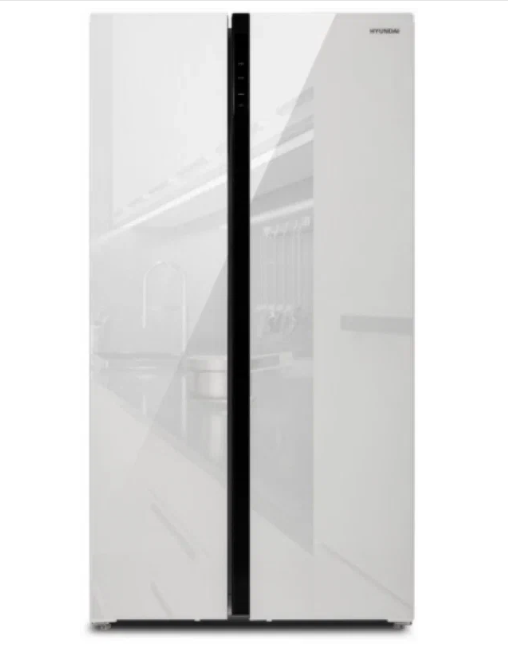 Холодильники Side-by-Side Hyundai CS5003F, белое стекло