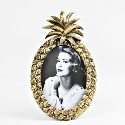 Фоторамка Рамка для фотографий Ананас золотой декор для дома офиса и интерьера 1589₽