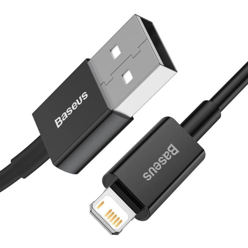 Кабель Baseus Superior Series Fast Charging, USB - Lightning, (CALYS-A01) 2.4А, 1 м, черный — фото 1
