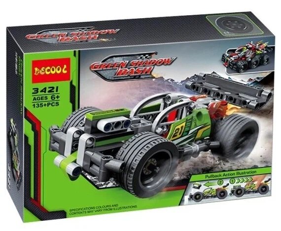 Конструктор Jisi bricks (Decool) Technic 3421 Зеленый гоночный автомобиль, 135 дет.