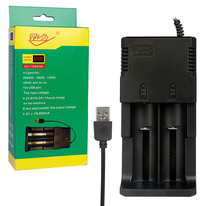 Зарядное устройство для аккумулятора LP8080 питание от USB (26650/18650/14500) на 2-слота