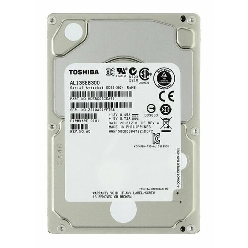 Жесткий диск Toshiba AL13SEB300 300Gb SAS 2,5 HDD для серверов toshiba жесткий диск toshiba al14seb030n 300gb 10500 sas 2 5 hdd