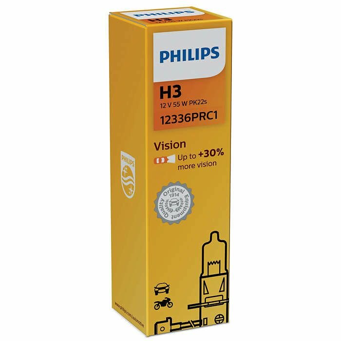 Лампа галогенная H3 12/55 PHILIPS PREMIUM 30% (артикул 12336 PRC1)