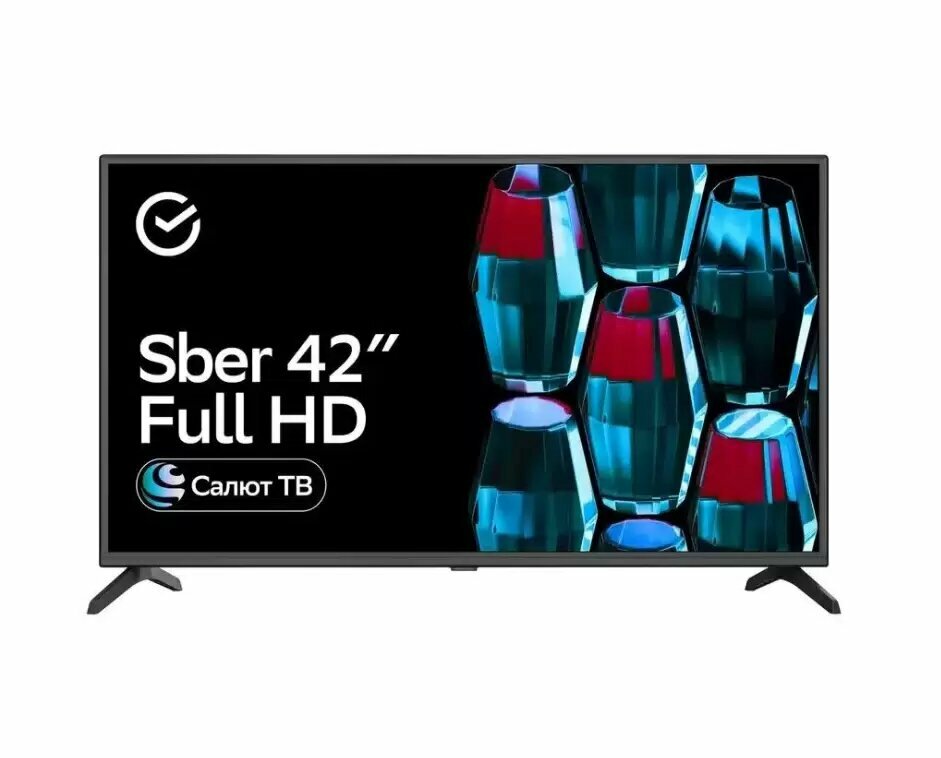 Телевизор Sber SDX-42F2018, Smart TV, Full HD, голосовое управление, ассистент Салют.